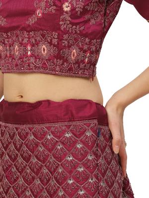 embroidered flared lehenga - 17426679 - Standard Image - 3