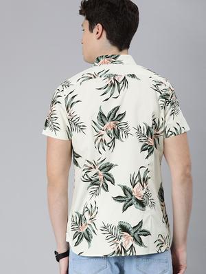 white floral print casual shirt - 17426704 - Standard Image - 3