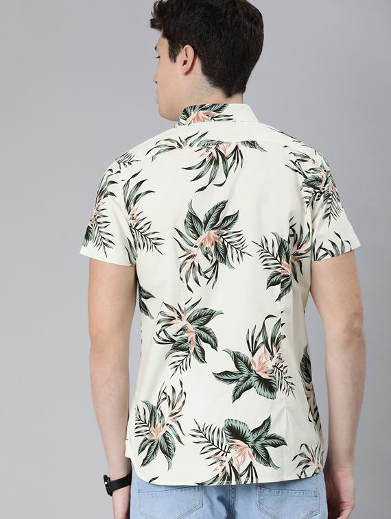 white floral print casual shirt - 17426704 - Zoom Image - 3