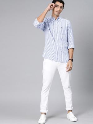 blue striped casual shirt - 17426730 - Standard Image - 4