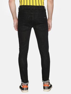 black plain biker denim jeans - 17426904 - Standard Image - 3