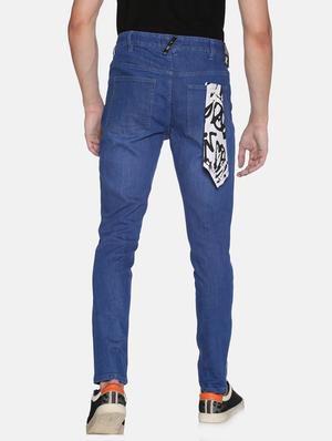 blue printed light washed ripped denim jeans - 17426912 - Standard Image - 3