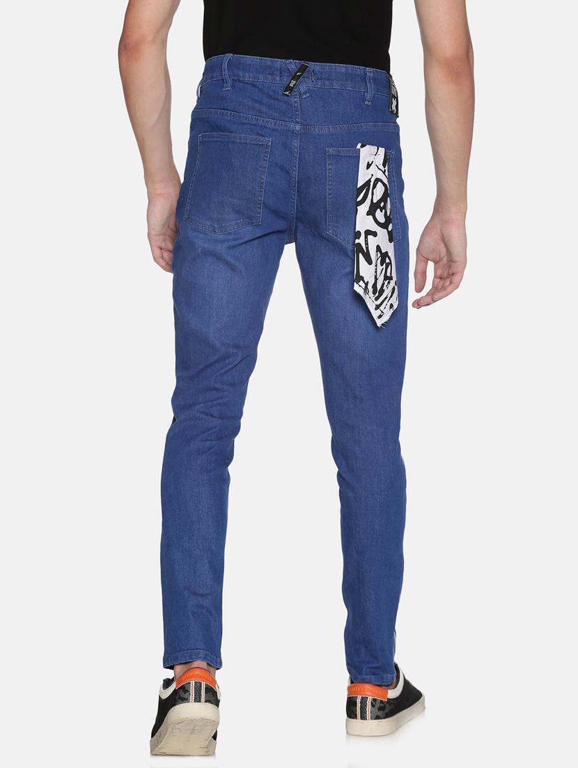 blue printed light washed ripped denim jeans - 17426912 - Zoom Image - 3