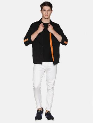 black taped denim jacket - 17426919 - Standard Image - 4