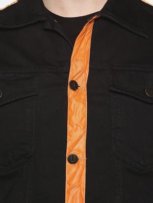 black taped denim jacket - 17426919 - Standard Image - 5
