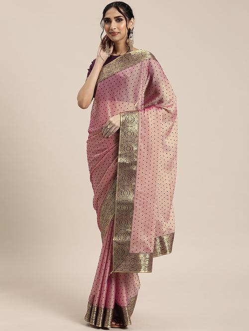 bordered mysore silk saree with blouse - 17427022 - Standard Image - 1