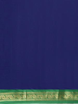 navy silk blend kanjivaram saree with blouse - 17427030 - Standard Image - 4