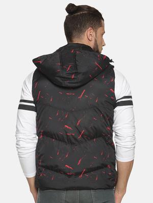 black printed quilted jacket - 17427104 - Standard Image - 4