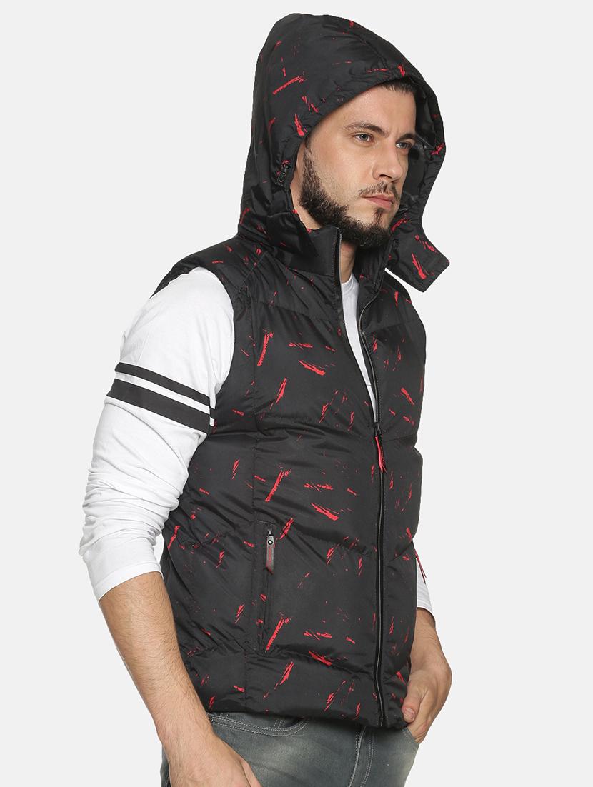 black printed quilted jacket - 17427104 - Zoom Image - 3