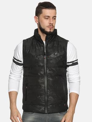 black printed quilted jacket - 17427135 - Standard Image - 2
