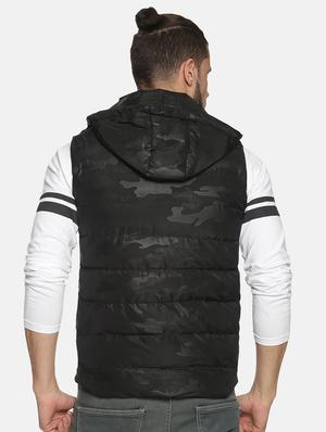 black printed quilted jacket - 17427135 - Standard Image - 4