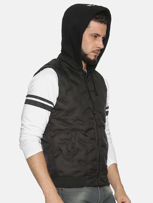 black solid quilted jacket - 17427137 - Standard Image - 3
