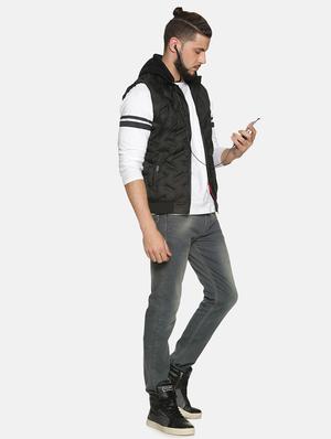 black solid quilted jacket - 17427137 - Standard Image - 5