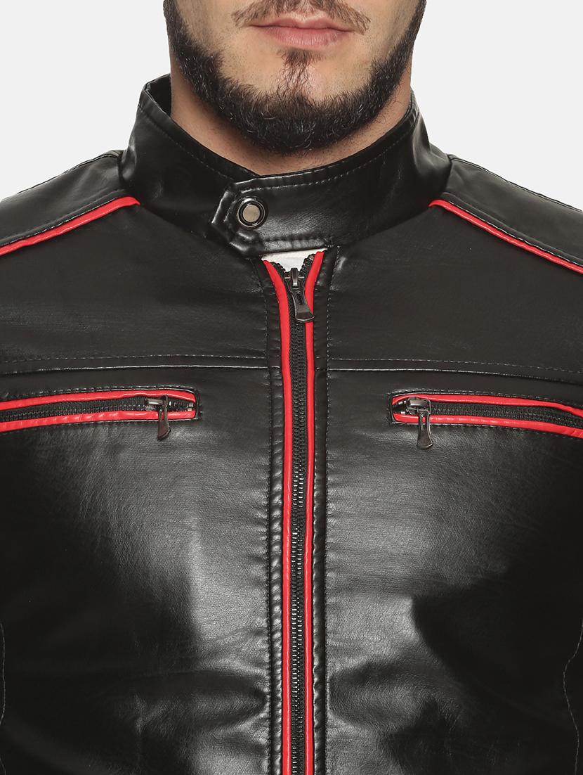 black taped pu biker jacket - 17427153 - Zoom Image - 5