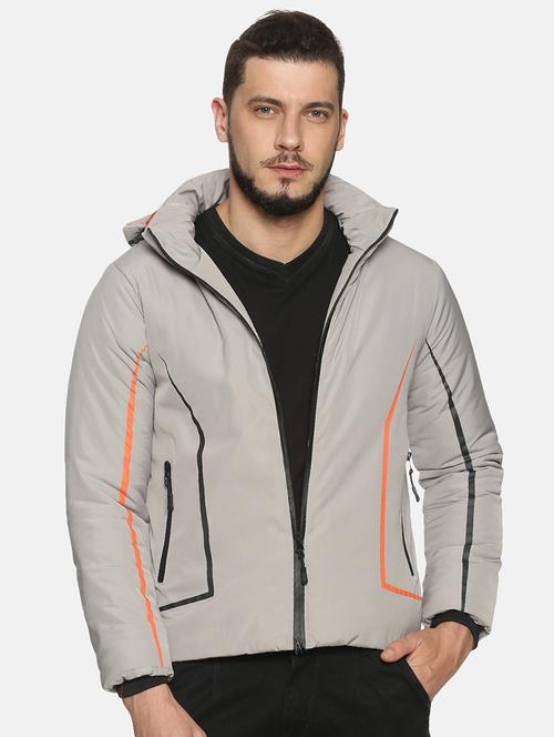 grey taped casual jacket - 17427183 - Standard Image - 1
