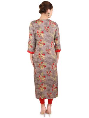 floral straight kurta - 17427767 - Standard Image - 3