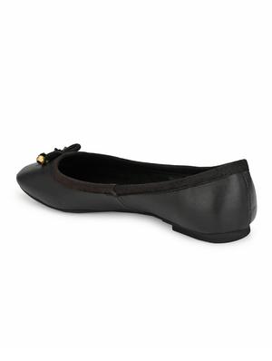 black faux leather slip on ballerina - 17427925 - Standard Image - 5
