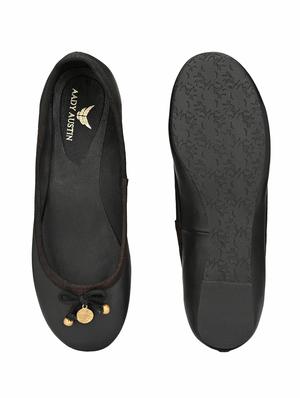 black faux leather slip on ballerina - 17427925 - Standard Image - 6
