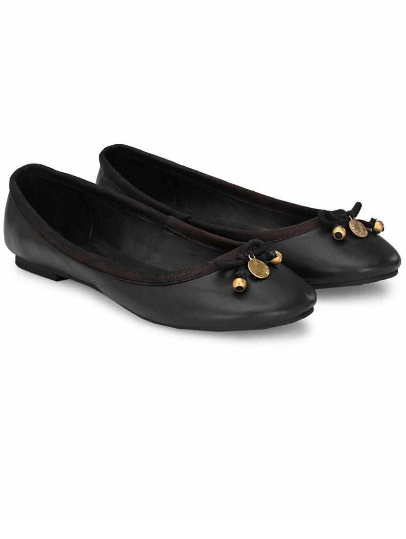 black faux leather slip on ballerina - 17427925 - Zoom Image - 2