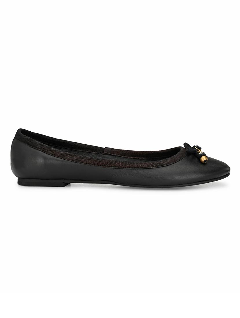 black faux leather slip on ballerina - 17427925 - Zoom Image - 4