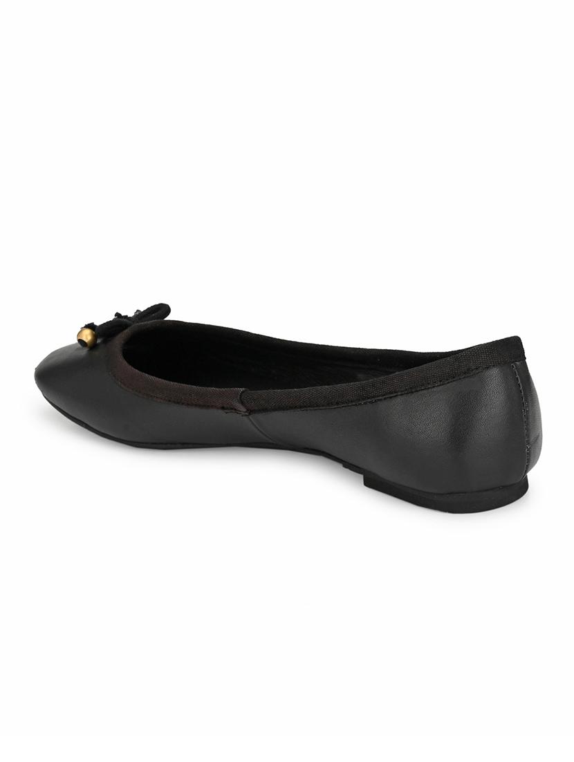 black faux leather slip on ballerina - 17427925 - Zoom Image - 5