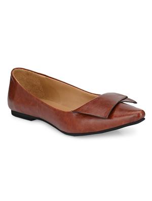 brown synthetic slip on ballerina - 17427929 - Standard Image - 3