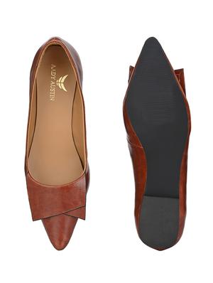 brown synthetic slip on ballerina - 17427929 - Standard Image - 7