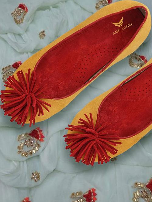 yellow faux leather slip on ballerina - 17427932 - Standard Image - 1