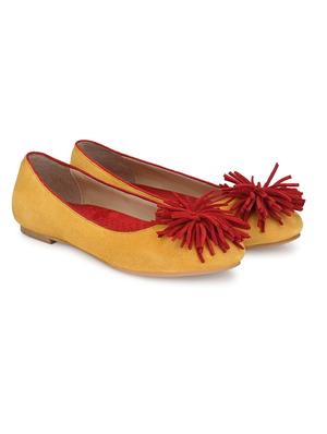 yellow faux leather slip on ballerina - 17427932 - Standard Image - 2