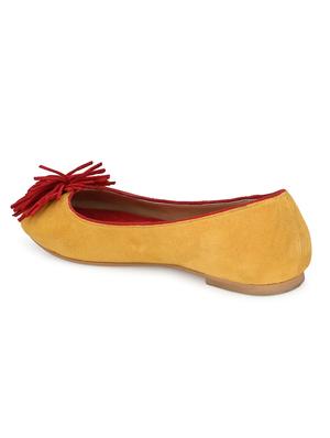 yellow faux leather slip on ballerina - 17427932 - Standard Image - 5