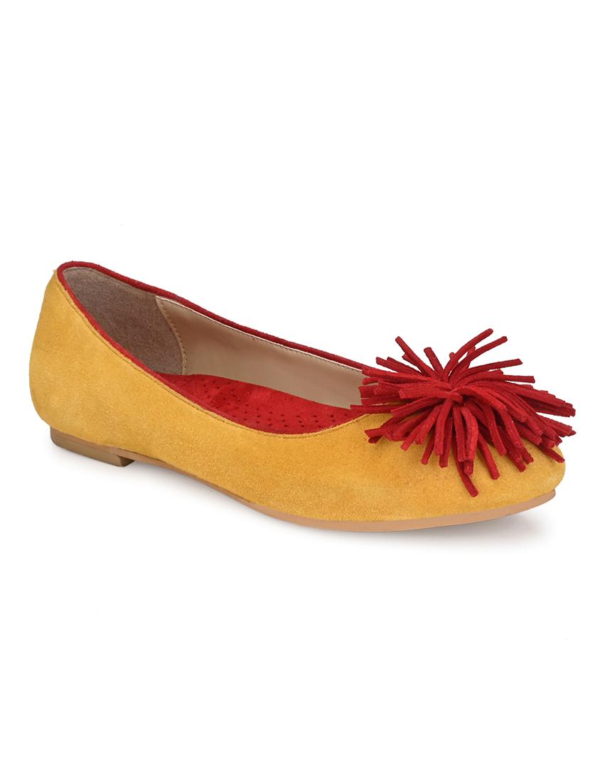 yellow faux leather slip on ballerina - 17427932 - Zoom Image - 3