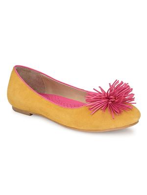 yellow faux leather slip on ballerina - 17427933 - Standard Image - 3