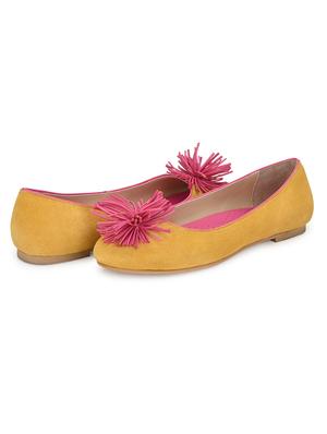 yellow faux leather slip on ballerina - 17427933 - Standard Image - 6