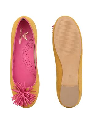 yellow faux leather slip on ballerina - 17427933 - Standard Image - 7