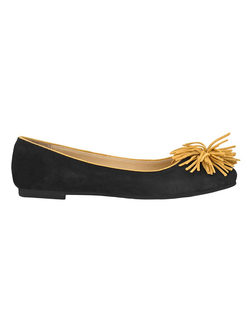 black faux leather slip on ballerina - 17427934 - Zoom Image - 2