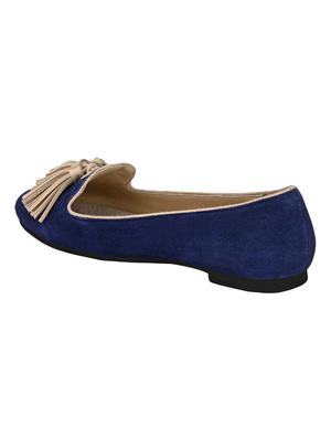 blue faux leather slip on ballerina - 17427938 - Standard Image - 3