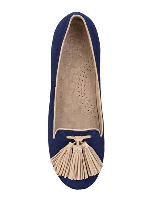 blue faux leather slip on ballerina - 17427938 - Standard Image - 4