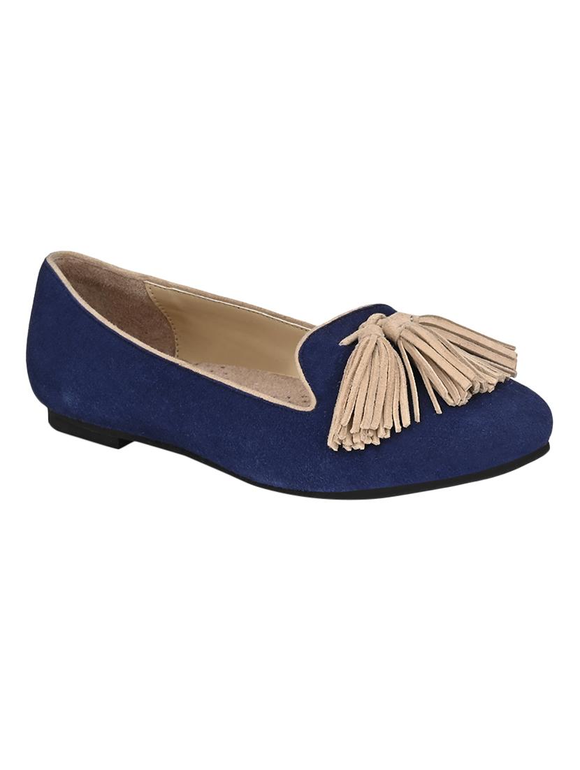 blue faux leather slip on ballerina - 17427938 - Zoom Image - 1
