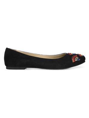 black faux leather slip on ballerina - 17427940 - Standard Image - 4