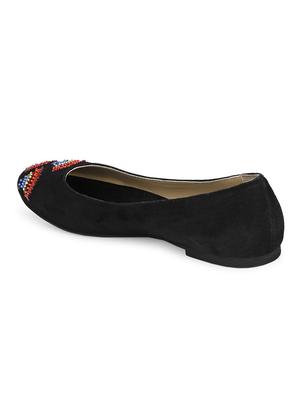black faux leather slip on ballerina - 17427940 - Standard Image - 5