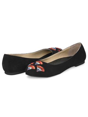 black faux leather slip on ballerina - 17427940 - Standard Image - 6