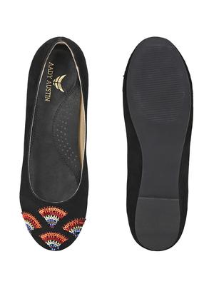 black faux leather slip on ballerina - 17427940 - Standard Image - 7