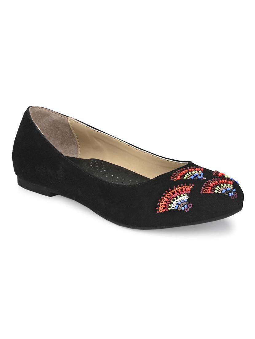 black faux leather slip on ballerina - 17427940 - Zoom Image - 3