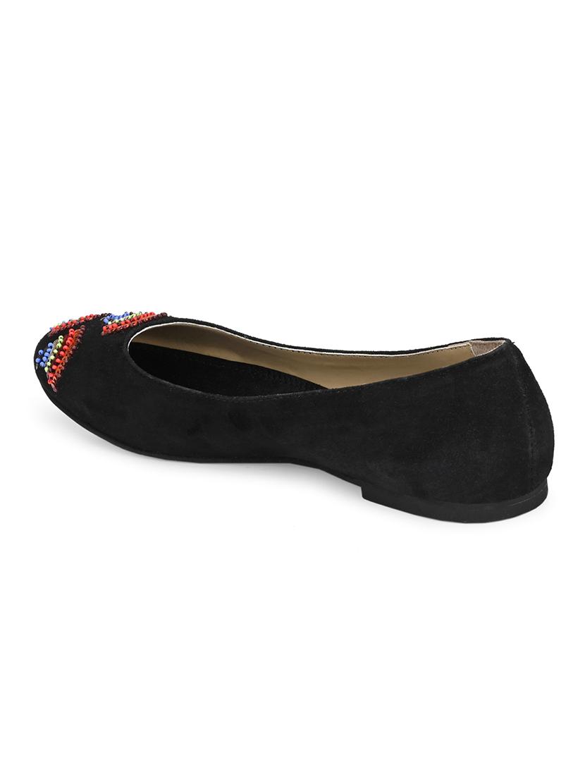 black faux leather slip on ballerina - 17427940 - Zoom Image - 5