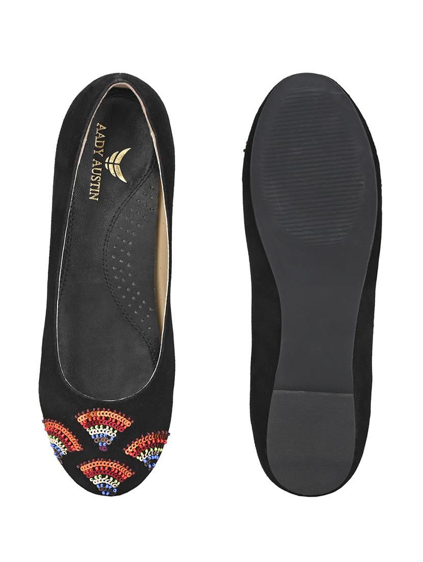 black faux leather slip on ballerina - 17427940 - Zoom Image - 7
