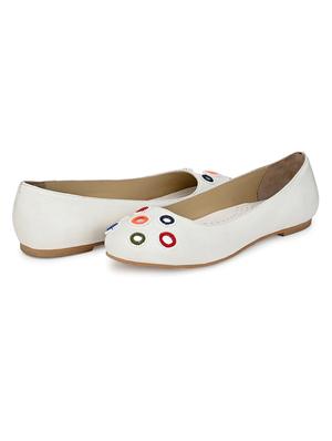 white faux leather slip on ballerina - 17427941 - Standard Image - 6