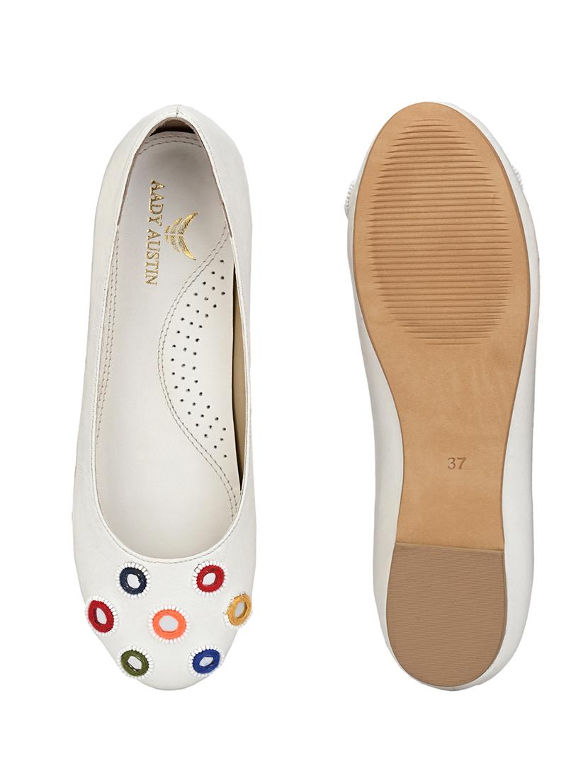 white faux leather slip on ballerina - 17427941 - Zoom Image - 7