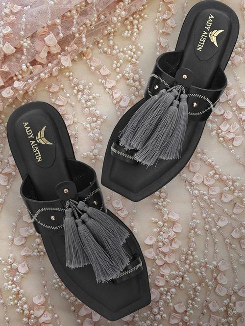 black slip on sandals - 17427974 - Standard Image - 1