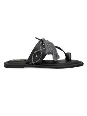 black slip on sandals - 17427974 - Standard Image - 4