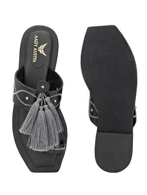 black slip on sandals - 17427974 - Standard Image - 7